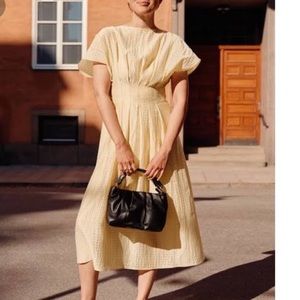 & Other Stories Cream Midi Dress EUR36